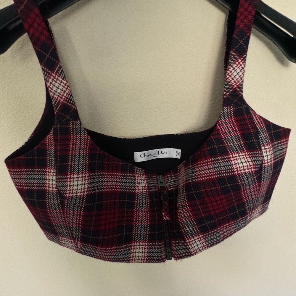 Christian Dior Plaid Crop Top